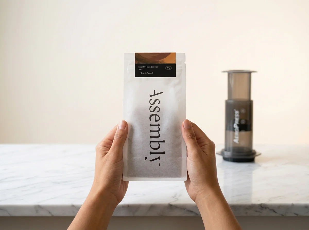 Assembly Coffee House Espresso on marble testing surface