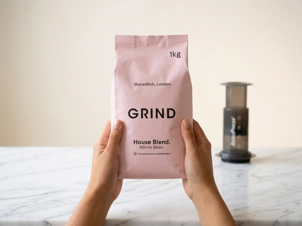 Grind Coffee House Blend on marble testing surface